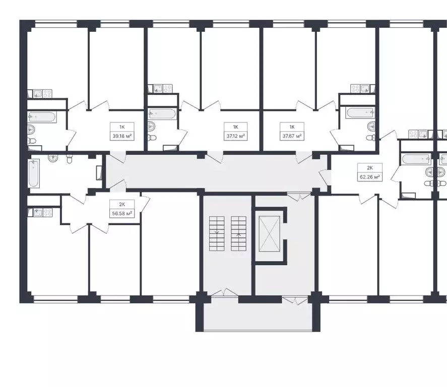 2-к кв. Ставропольский край, Ессентуки ул. Благодатная, 22к2 (62.26 м) - Фото 2