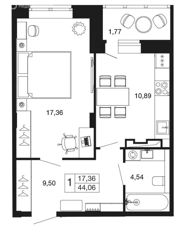 1-комнатная квартира: Апрелевка, жилой комплекс Времена Года, к11 ... - Фото 1