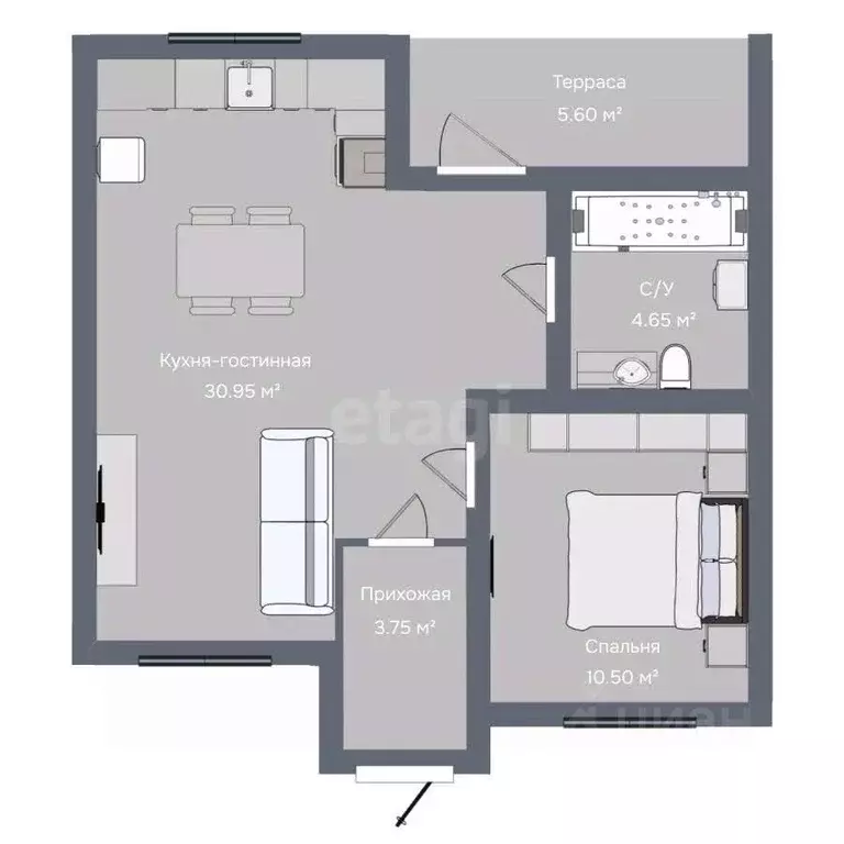 Таунхаус в Калининградская область, Гурьевск ул. Угловая, 2 (64 м) - Фото 1