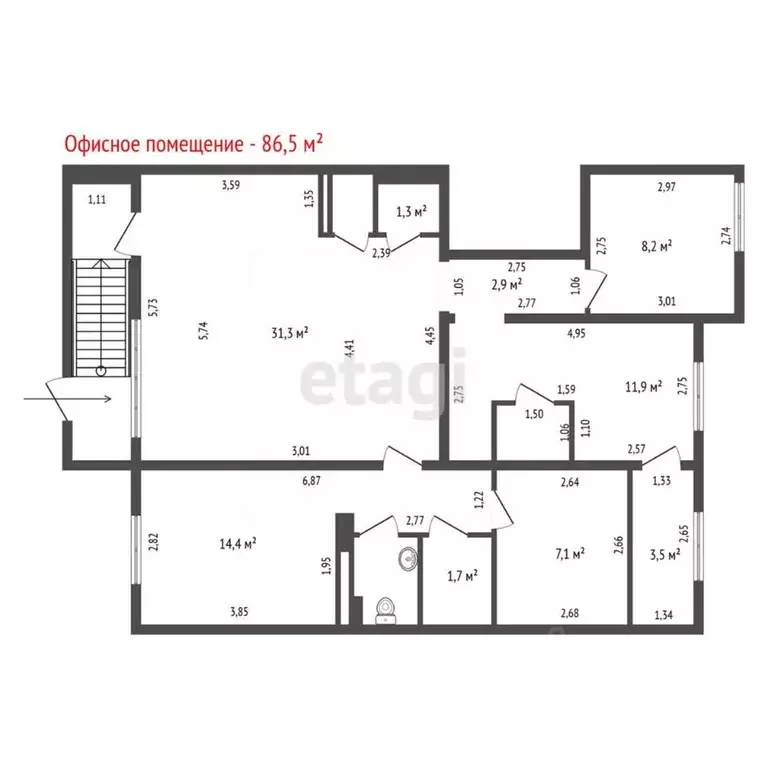 Офис в Свердловская область, Екатеринбург ул. Родонитовая, 15 (87 м) - Фото 2