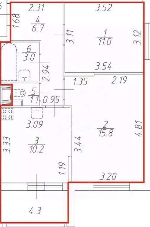 2-к кв. Санкт-Петербург просп. Ветеранов, 179 (47.8 м) - Фото 2