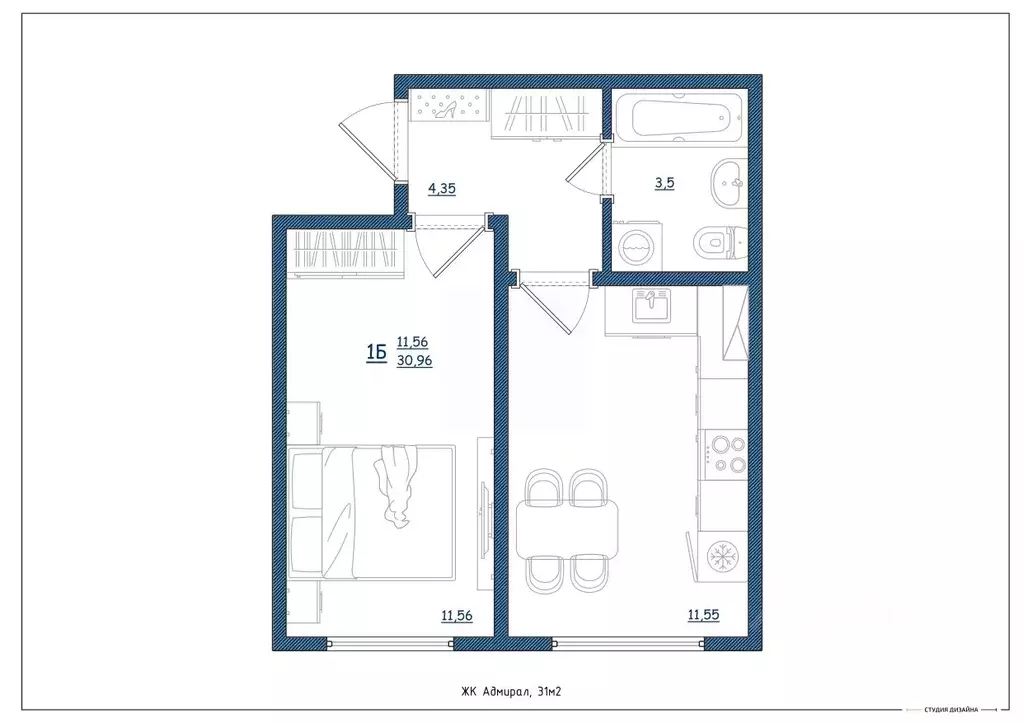 1-к кв. Ярославская область, Ярославль Шандорная ул., 14 (31.0 м) - Фото 2