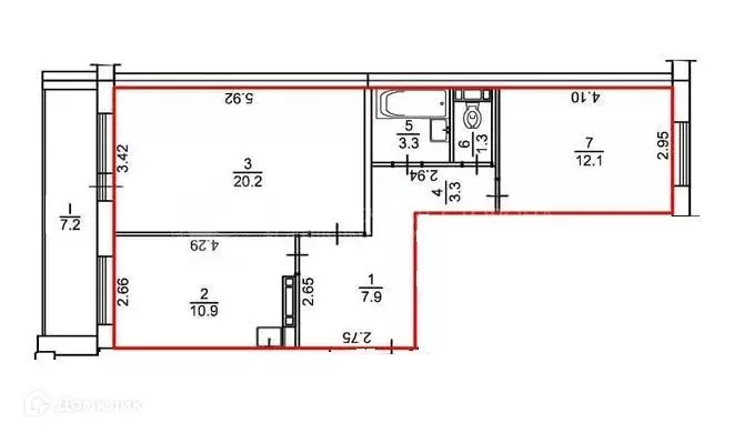 Продаётся 2-к квартира, 59 м - Фото 1