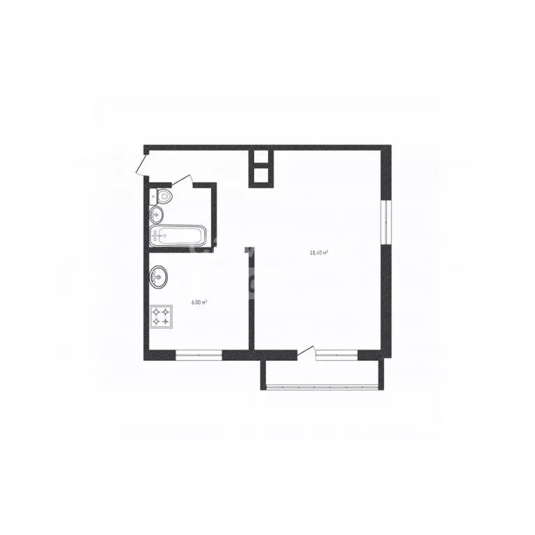 1-к кв. Липецкая область, Липецк ул. Гагарина, 109 (31.2 м) - Фото 2