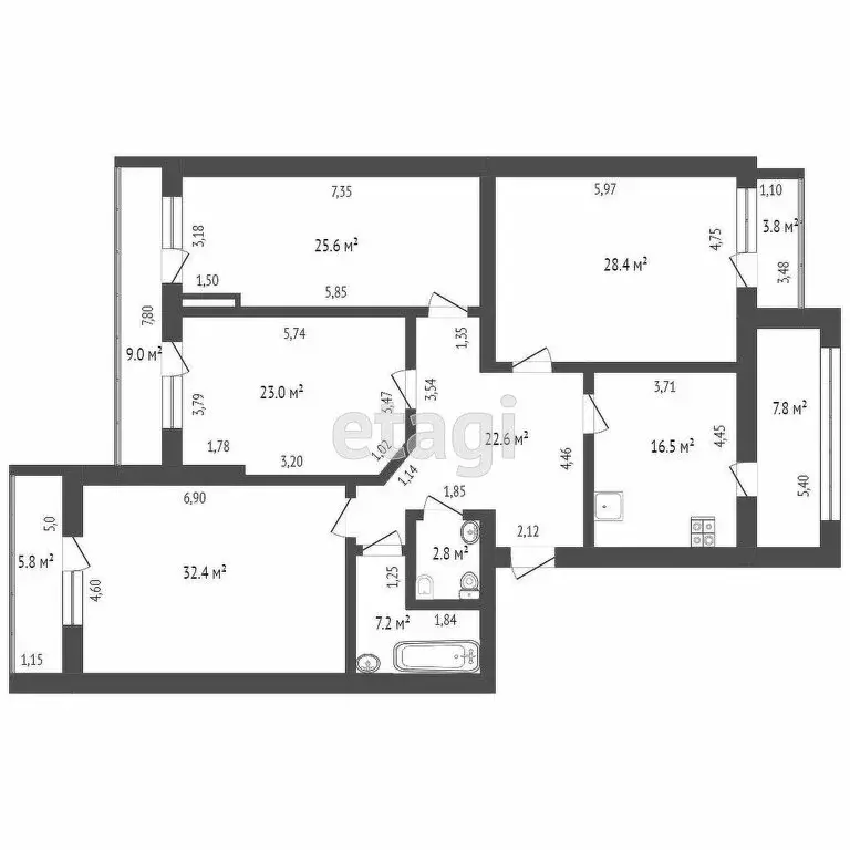 4-комнатная квартира: Ростов-на-Дону, Адыгейская улица, 72 (171.7 м) - Фото 0