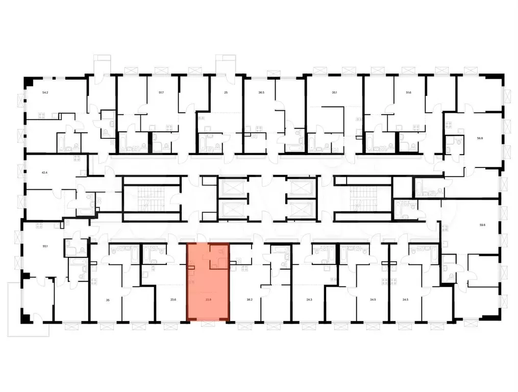 Квартира-студия, 23,8 м, 5/25 эт. - Фото 1