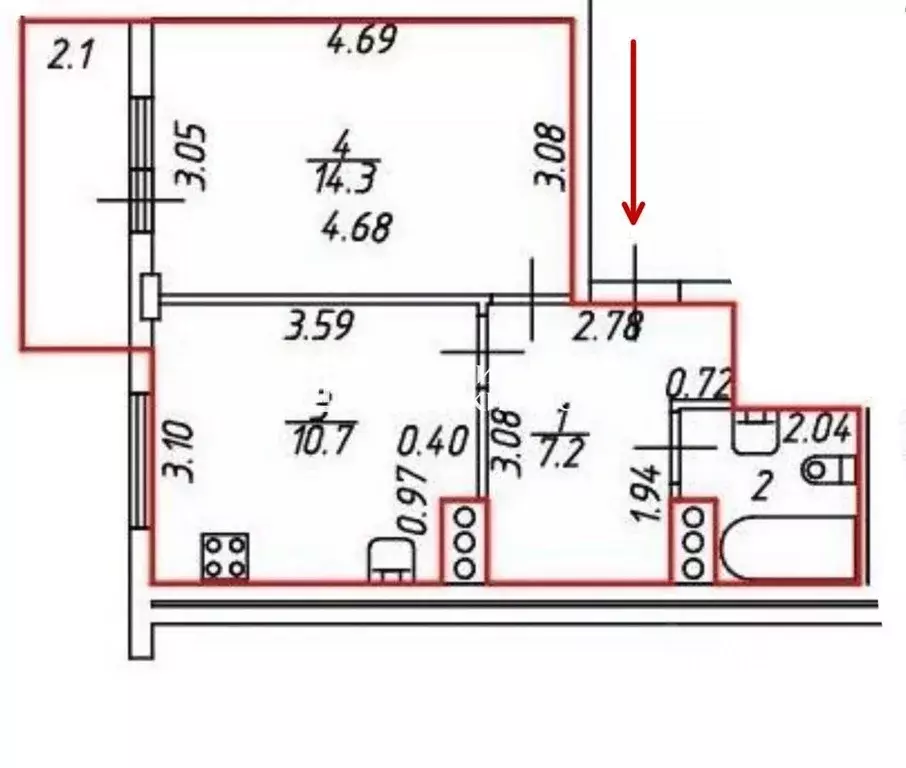 1-к кв. Санкт-Петербург пос. Парголово, ул. Тихоокеанская, 1к1 (35.5 ... - Фото 2