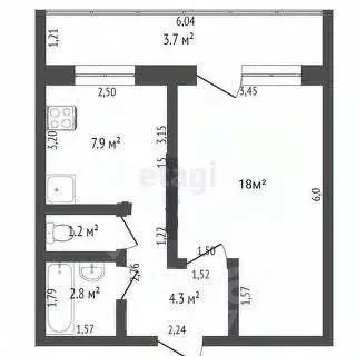1-к кв. Башкортостан, Стерлитамак ул. Сакко и Ванцетти, 74 (34.5 м) - Фото 1