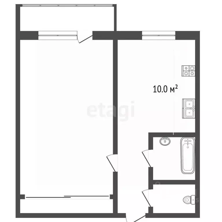 1-к кв. Самарская область, Самара ул. Тухачевского, 58 (38.1 м) - Фото 2