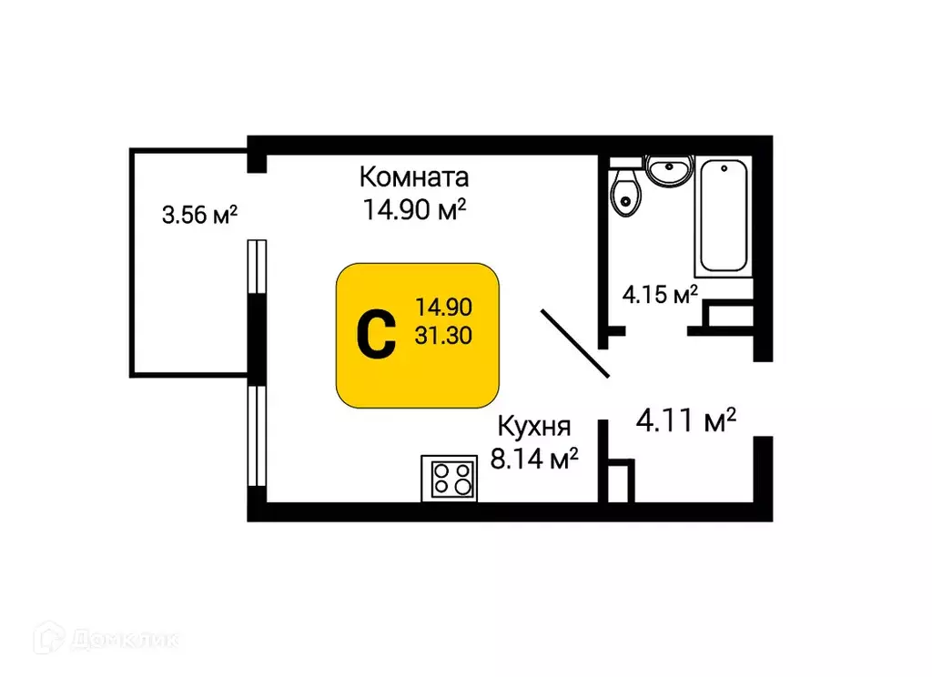 Продаётся 1-к квартира, 32.37 м - Фото 0