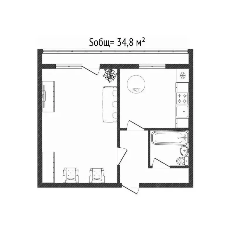 1-к кв. Брянская область, Брянск ул. Тарджиманова, 2 (34.8 м) - Фото 1