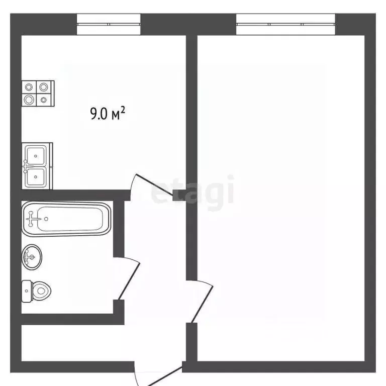 1-к кв. Кемеровская область, Березовский ул. Мира, 14 (42.0 м) - Фото 2