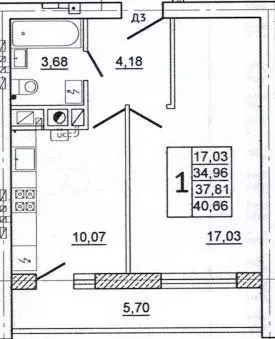 1-к. квартира, 40,5 м, 2/10 эт. - Фото 0