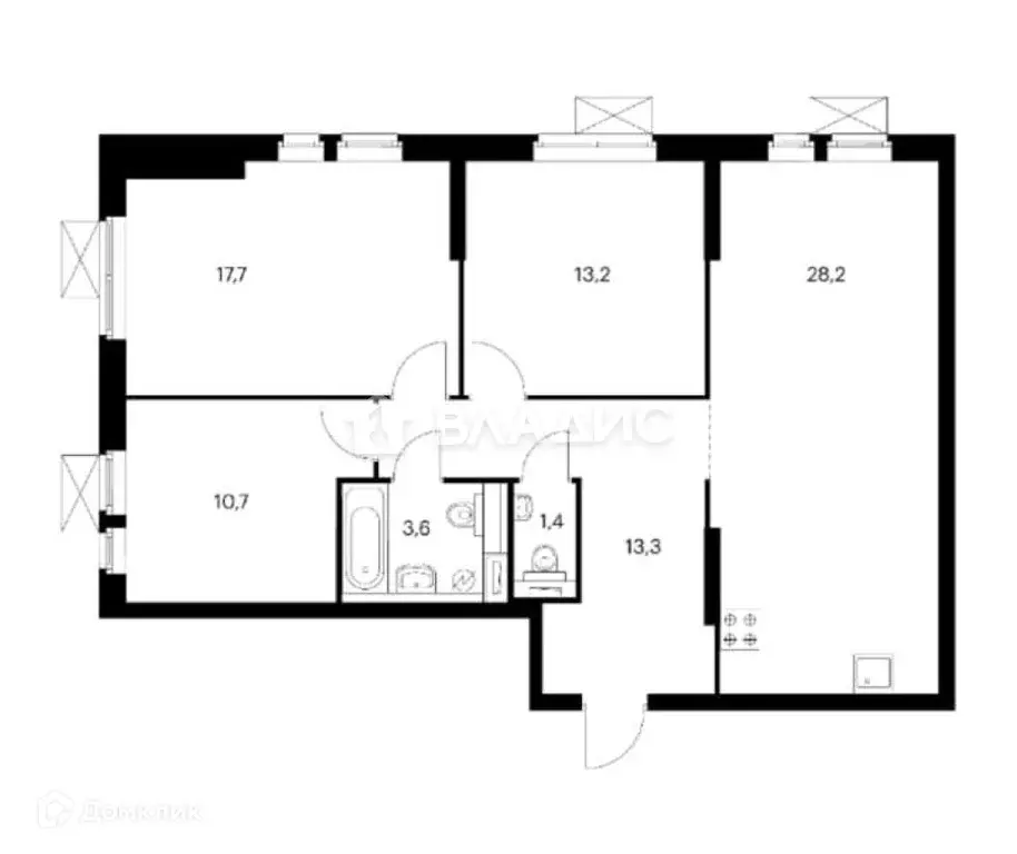 Продаётся 3-к квартира, 88.2 м - Фото 1