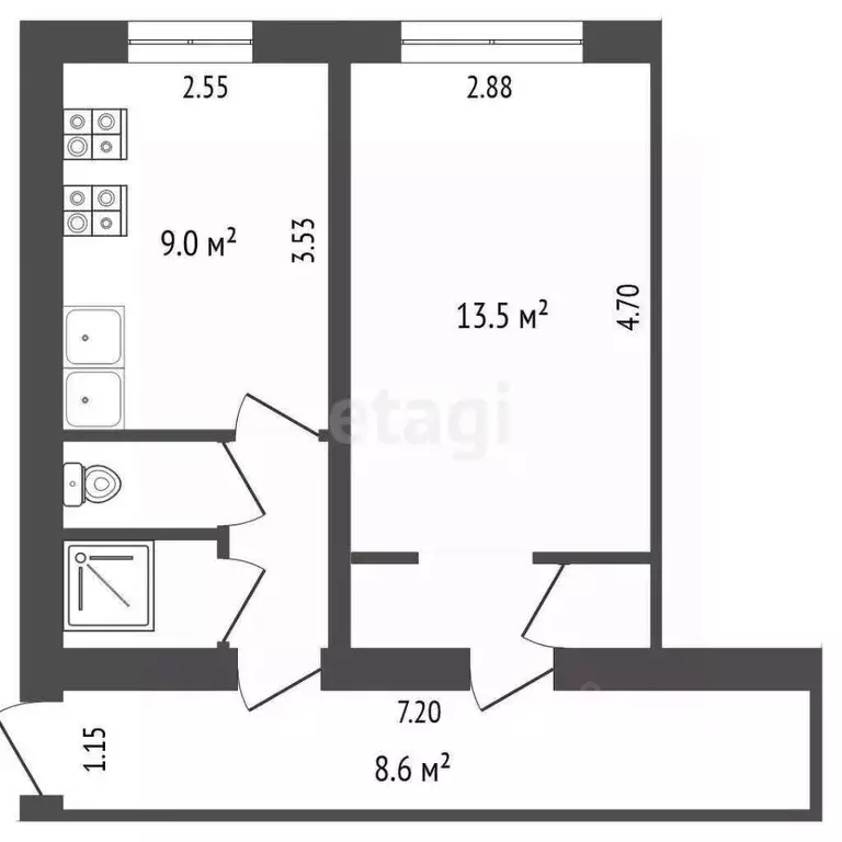 Комната Крым, Евпатория ул. Интернациональная, 119 (8.0 м) - Фото 2