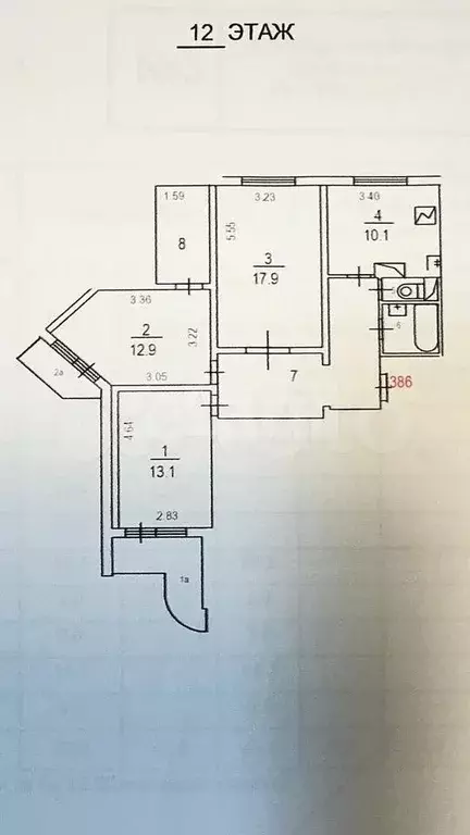 3-к. квартира, 80,4 м, 12/17 эт. - Фото 0