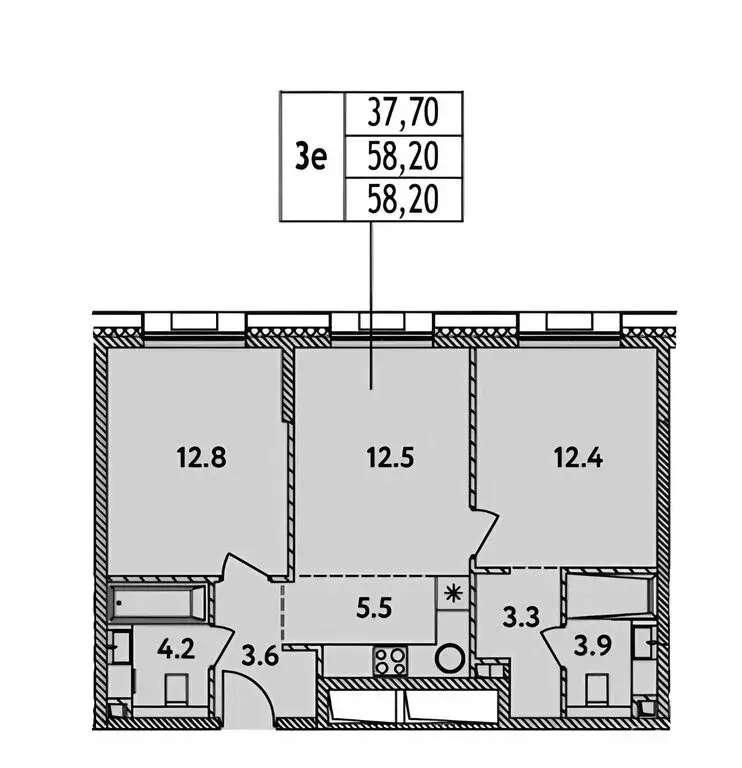 3-комнатная квартира: Москва, жилой комплекс Страна Озёрная (58.2 м) - Фото 1