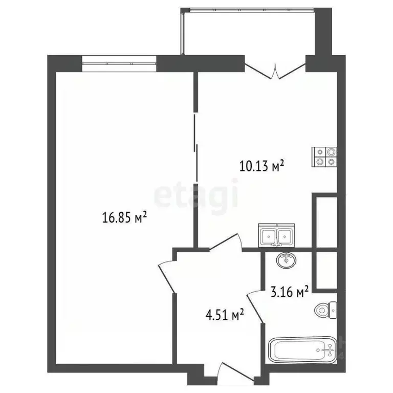 1-к кв. Ленинградская область, Кудрово г. Всеволожский район, ... - Фото 2