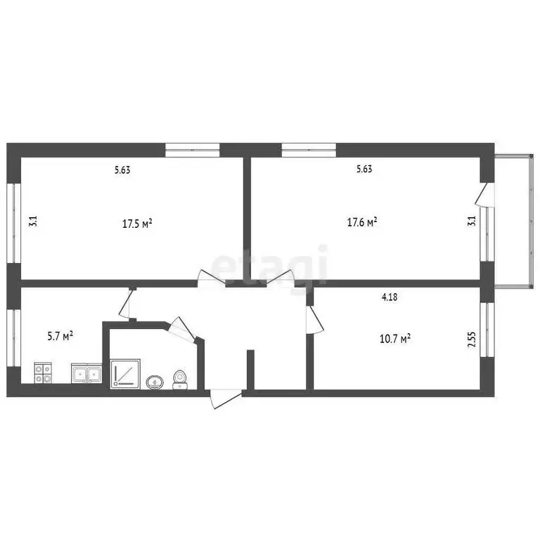3-комнатная квартира: Петропавловск-Камчатский, проспект Циолковского, ... - Фото 1