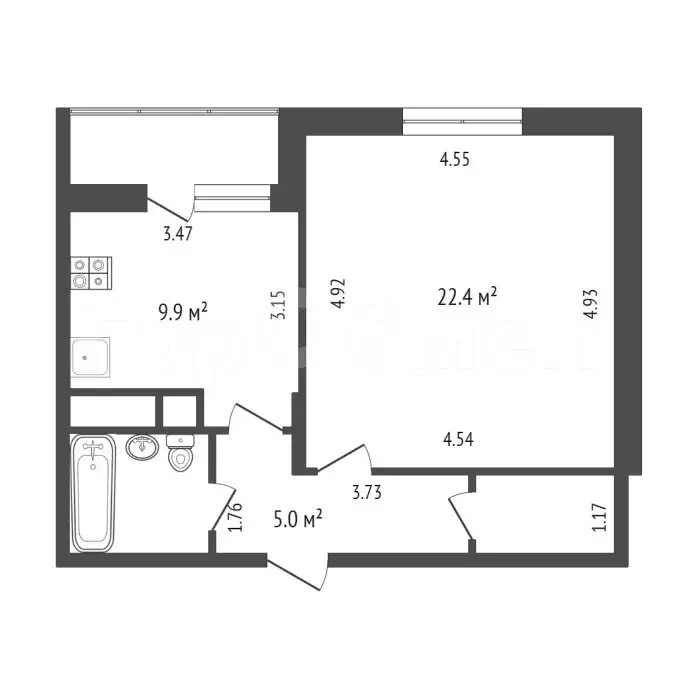 1-комнатная квартира: Москва, Шереметьевская улица, 13к1 (45.2 м) - Фото 0