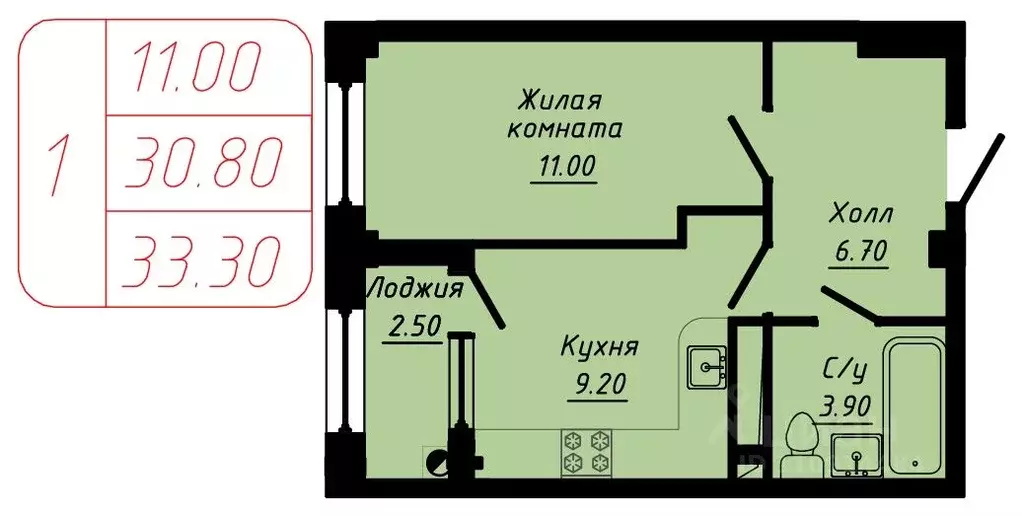 1-к кв. Ставропольский край, Кисловодск  (33.3 м) - Фото 0