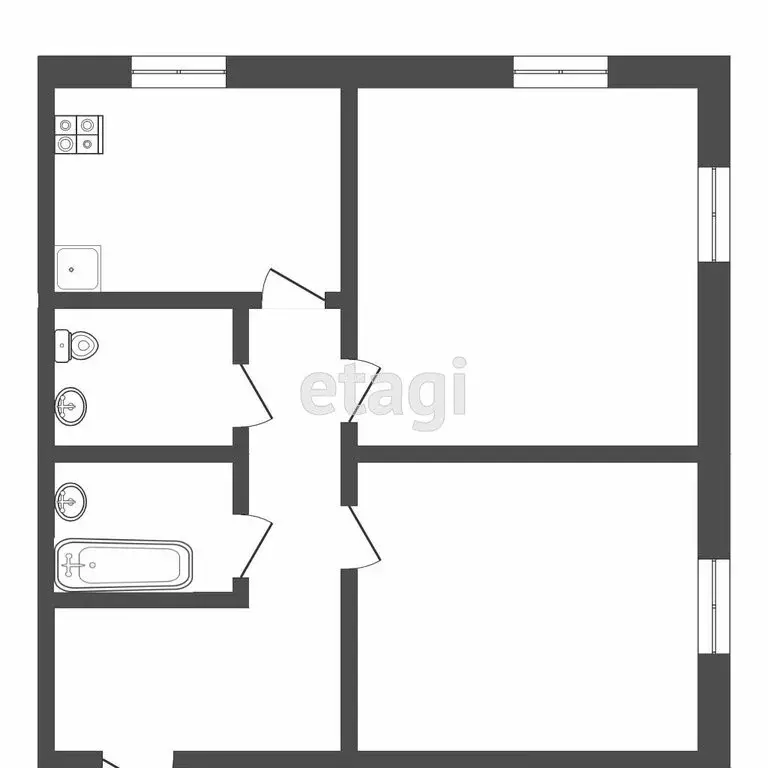 2-комнатная квартира: Тюмень, улица Дмитрия Менделеева, 2 (52.2 м) - Фото 1