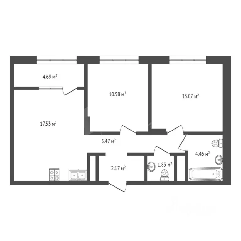 2-к кв. Тюменская область, Тюменский муниципальный округ, д. Дударева ... - Фото 1