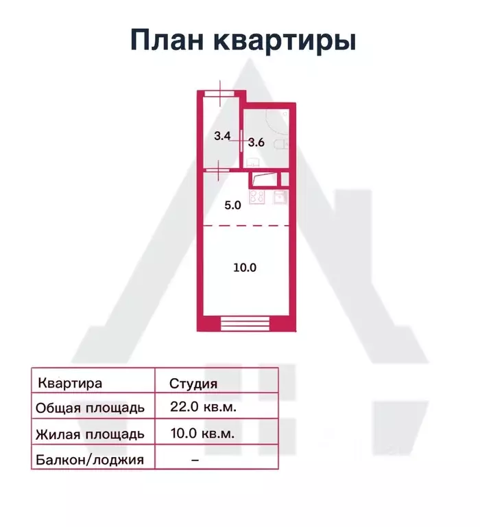 Студия Санкт-Петербург Партизанская ул., 5Б (22.0 м) - Фото 0