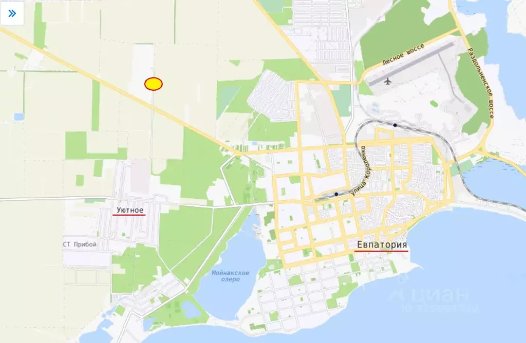 Участок в Крым, Сакский район, Уютненское с/пос  (9.3 сот.) - Фото 1