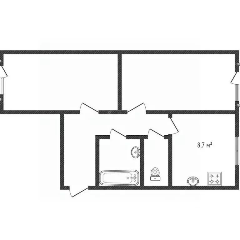 2-к кв. Белгородская область, Белгород Молодежная ул., 16 (51.2 м) - Фото 2