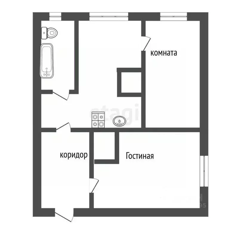 2-к кв. Бурятия, Улан-Удэ ул. Шишкина, 38 (48.1 м) - Фото 1