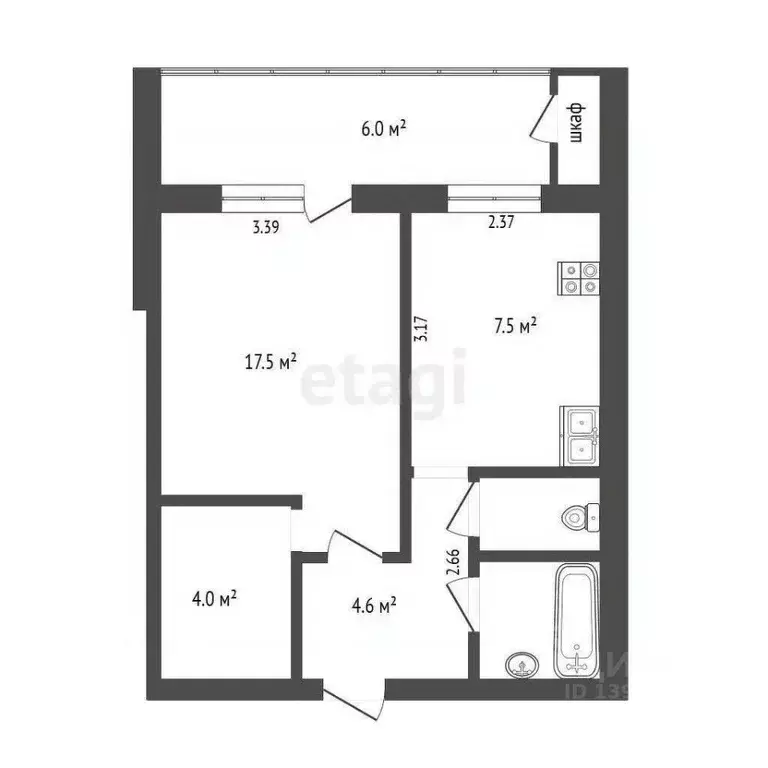 1-к кв. Тюменская область, Тюмень ул. Боровская, 8 (34.4 м) - Фото 2