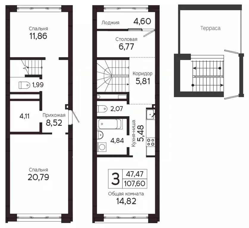 3-к кв. Томская область, Томск Комсомольский просп., 48Б (107.6 м) - Фото 1