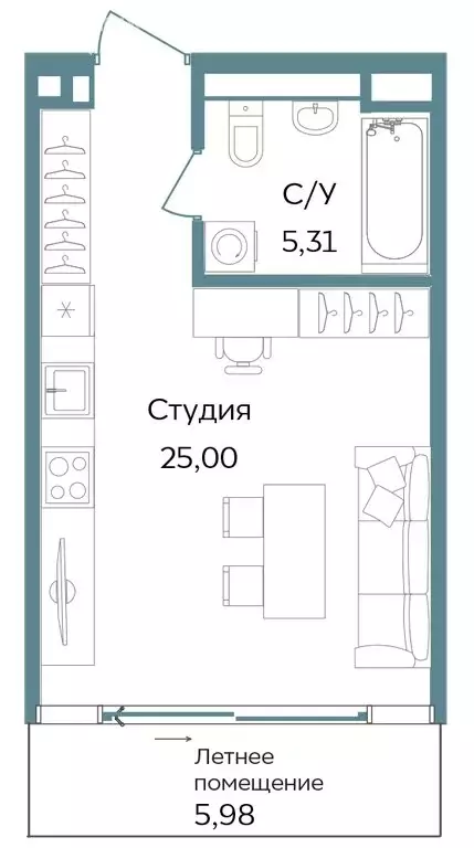 Квартира-студия: Республика Крым, Саки, курортный кластер Темпо (36.29 ... - Фото 1