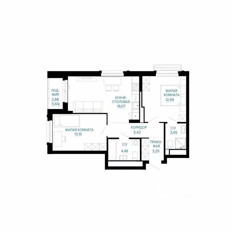2-к кв. Свердловская область, Екатеринбург ул. Энтузиастов (63.26 м) - Фото 1