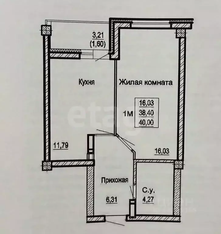 1-к кв. Алтайский край, Барнаул Северный Власихинский проезд, 98 (38.3 ... - Фото 2