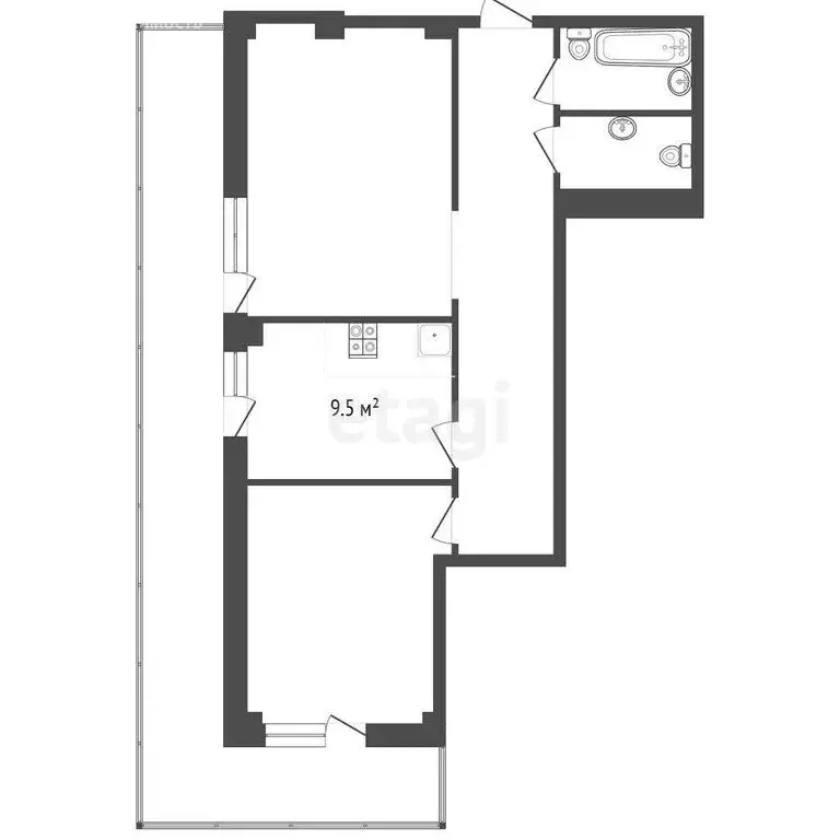 2-комнатная квартира: Ялта, Московская улица, 31 (86.9 м) - Фото 0