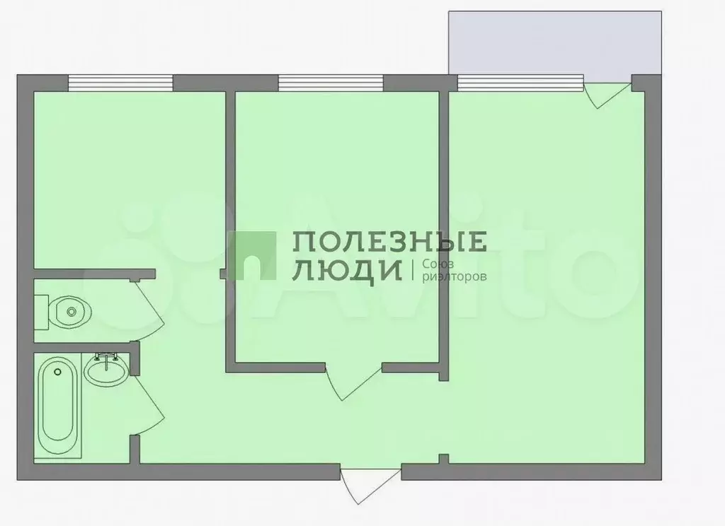 2-к. квартира, 51,5 м, 4/9 эт. - Фото 0