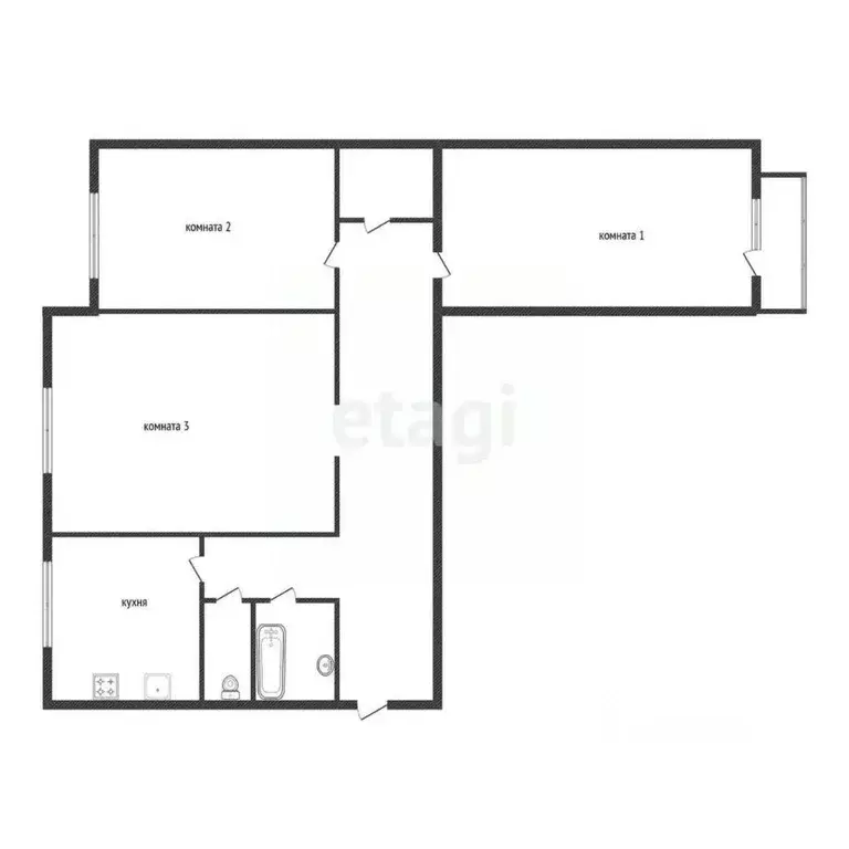 3-к кв. Воронежская область, Воронеж ул. Ломоносова, 114/19 (68.0 м) - Фото 1