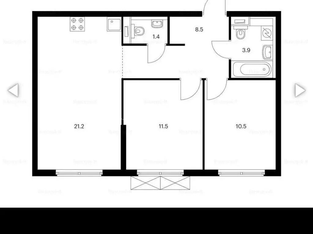 2-комнатная квартира: Москва, улица Поляны, 5Ак2 (55 м) - Фото 1