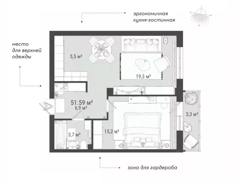 2-к кв. Новосибирская область, Новосибирск ул. Коминтерна, 120 (50.8 ... - Фото 0