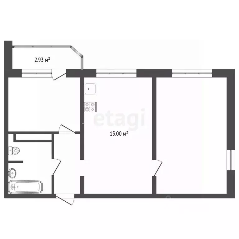 2-к кв. Тюменская область, Тюмень ул. Монтажников, 40 (56.2 м) - Фото 2