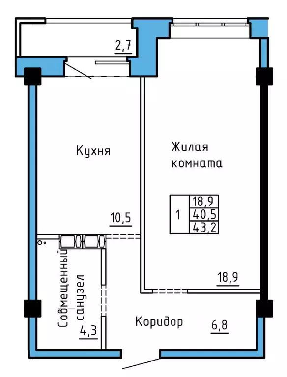 1-к кв. Хакасия, Абакан Колхозная ул., 43 (41.9 м) - Фото 0