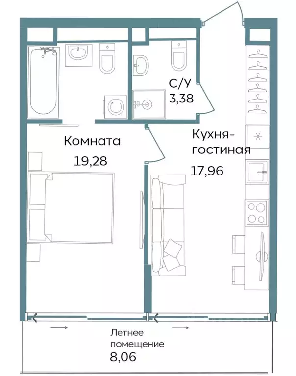 1-к кв. Крым, Саки  (48.68 м) - Фото 1