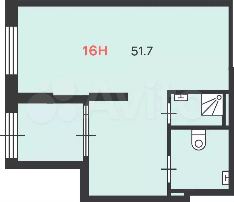 Помещение свободного назначения, 51.7 м - Фото 1