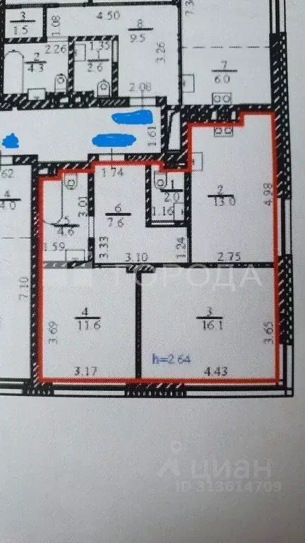 2-к кв. Новосибирская область, Новосибирск ул. Королева, 1Б (54.9 м) - Фото 0