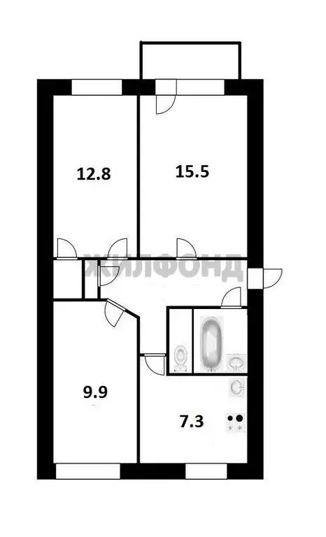 3-комнатная квартира: Новосибирск, улица Доватора, 33/1 (56.6 м) - Фото 0