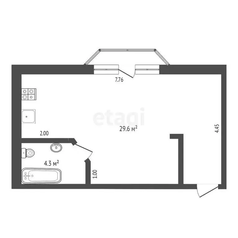 1-комнатная квартира: Севастополь, улица Челюскинцев, 49/4 (33.9 м) - Фото 0