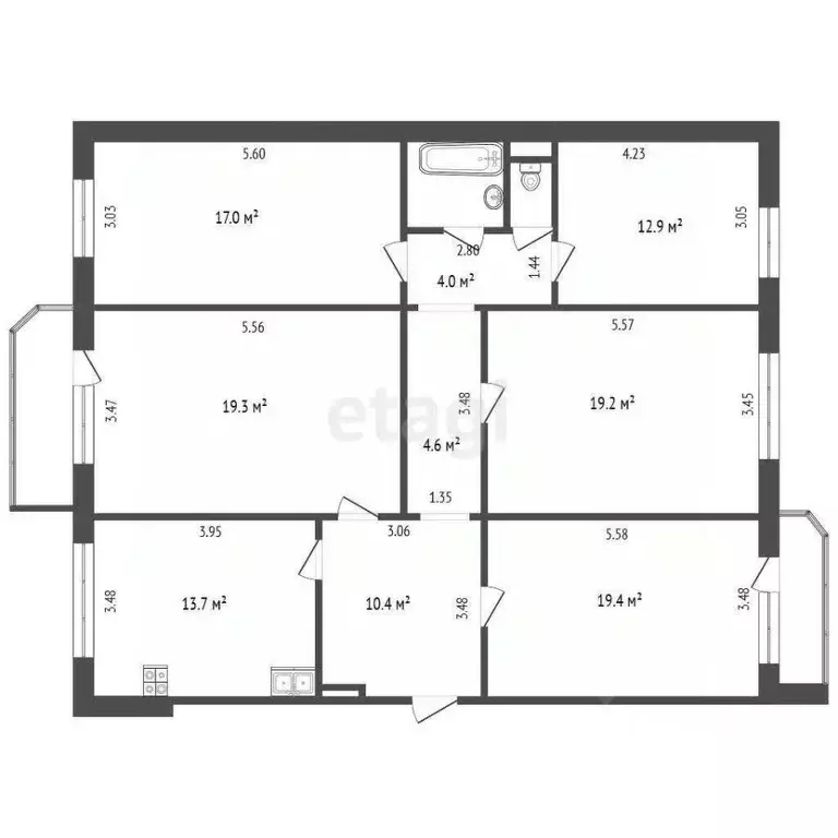 5-к кв. Тюменская область, Тюмень ул. Московский Тракт, 163 (124.2 м) - Фото 1