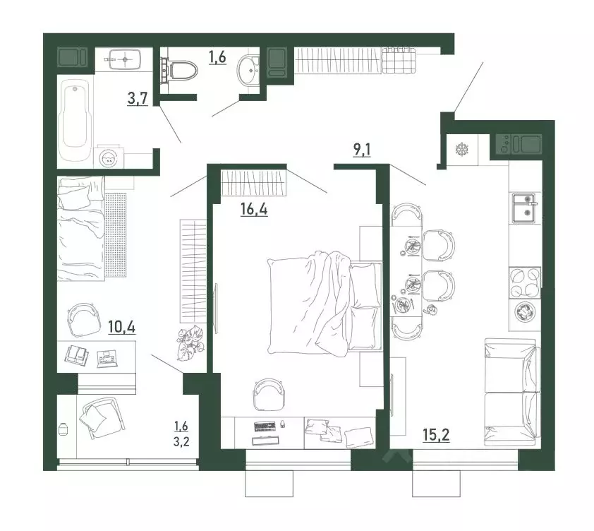 2-к кв. Воронежская область, Воронеж бул. Содружества, 6 (58.0 м) - Фото 1